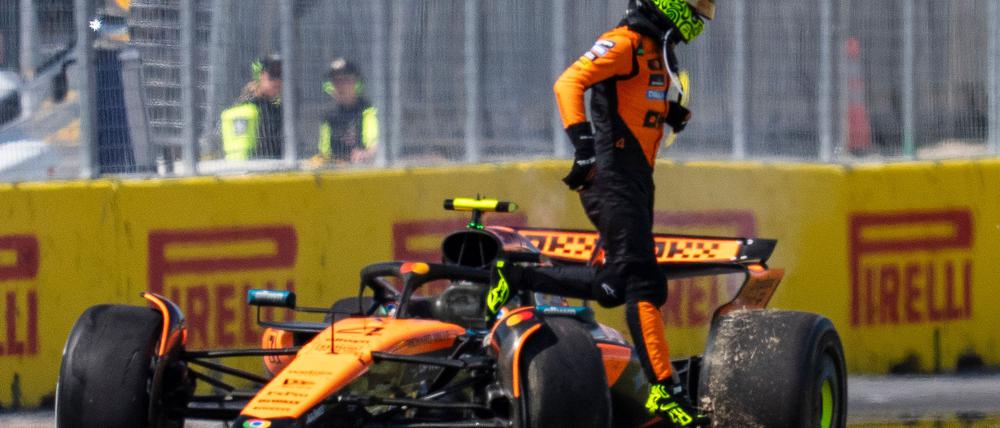 Nach dem Unfall war der McLaren von Lando Norris nur noch Schrott.