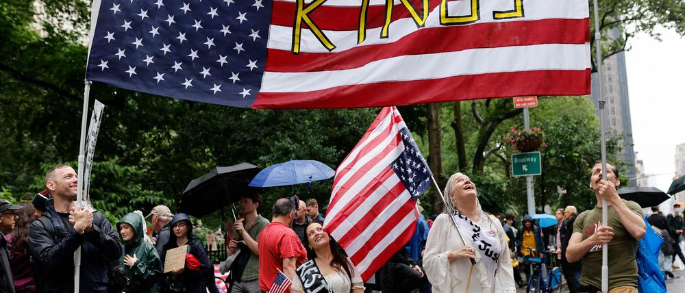 „No Kings“ (Keine Könige) war das übergreifende Motto der Proteste.