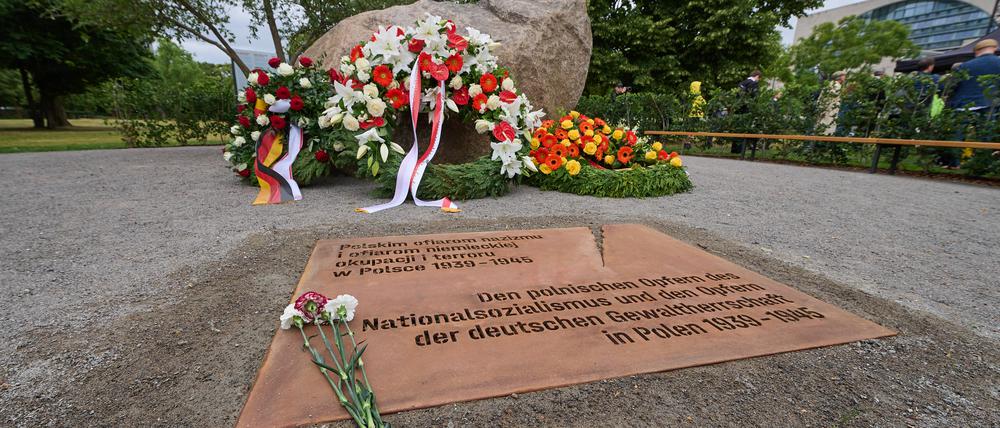Der temporäre Gedenkort für die Opfer der deutschen Besatzung in Polen.