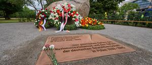 Der temporäre Gedenkort für die Opfer der deutschen Besatzung in Polen.