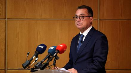 Joachim Nagel, Präsident der Deutschen Bundesbank, spricht am 28. November 2023 bei einer Veranstaltung in der Zentralbank von Zypern in Nikosia, Zypern.