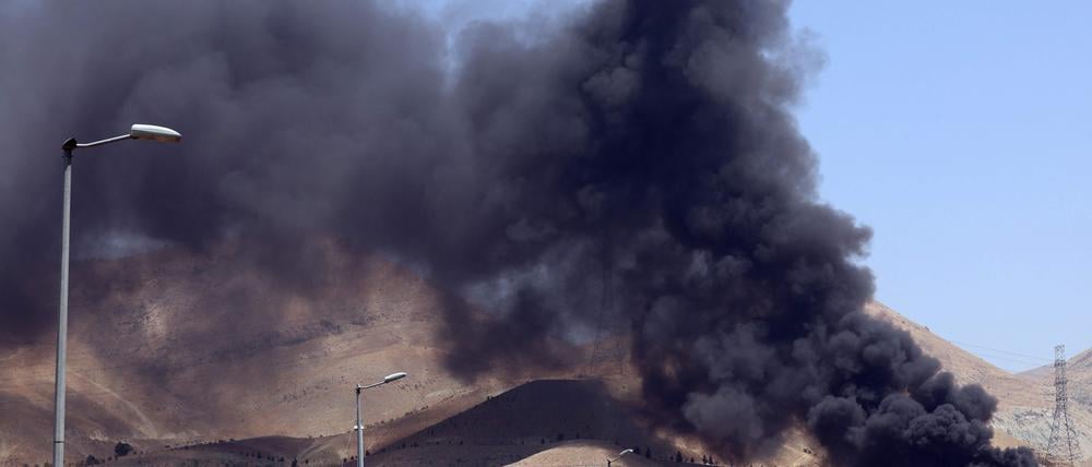 Explodiertes Öllager nordwestlich von Teheran.