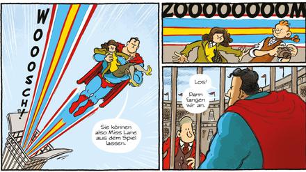 Showdown in Westend: Zentrale Szenen seines Superman-Comics hat Flix im Olympiastadion Berlin angesiedelt.