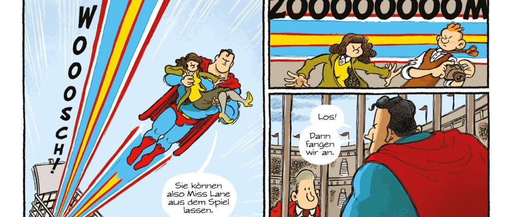 Showdown in Westend: Zentrale Szenen seines Superman-Comics hat Flix im Olympiastadion Berlin angesiedelt.