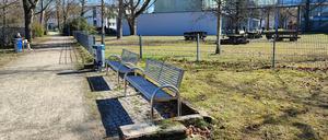 Bald die Nora-Schimming-Promenade? Der kleine Weg entlang der U3 verläuft von der Clayallee bis zur Ihnestraße. Rechts im Bild das Otto-Suhr-Institut der Freien Universität Berlin in Dahlem.