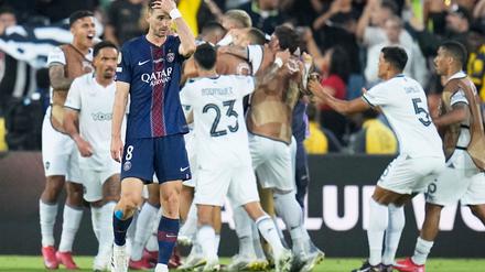 Paris Saint-Germain, hier mit Fabián Ruiz, verlor sensationell mit 0:1 gegen den brasilianischen Vertreter Botafogo.