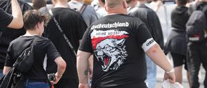 Teilnehmer einer rechtsextremen Demonstration im Juni in Berlin.