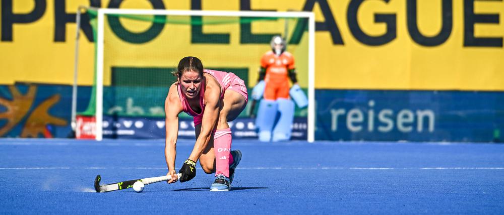 Linnea Weidemann spielt aktuell mit der deutschen Nationalmannschaft bei der Pro League in Berlin.