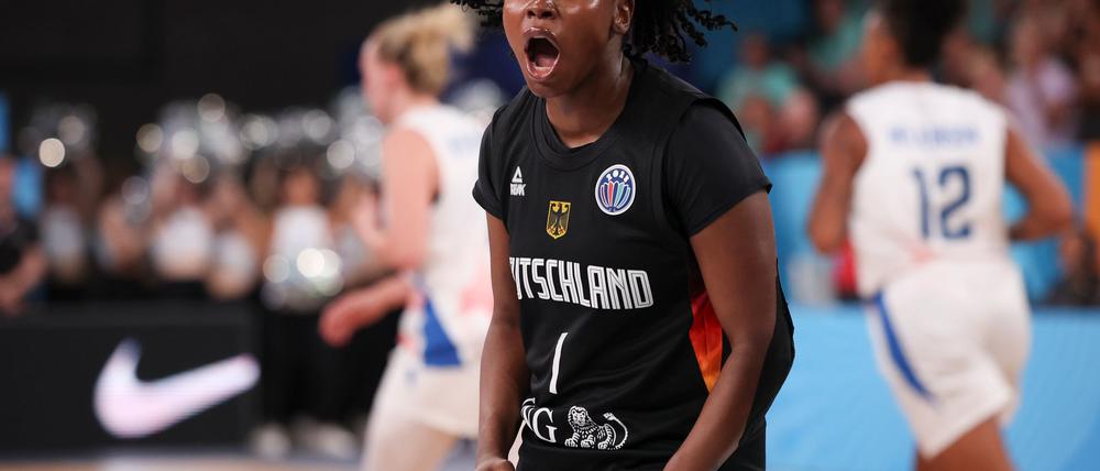 Alexis Peterson und die deutschen Basketballerinnen stehen im EM-Viertelfinale.