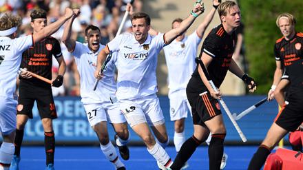 Justus Weigand (M) markierte den 4:3-Siegtreffer gegen Argentinien.