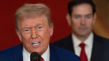 US-Präsident Donald Trump spricht im Weißen Haus in Washington, nachdem das US-Militär iranische Nuklear- und Militäranlagen angegriffen hat.