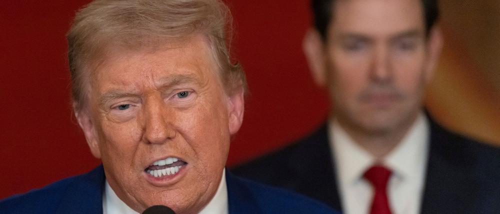 US-Präsident Donald Trump spricht im Weißen Haus in Washington, nachdem das US-Militär iranische Nuklear- und Militäranlagen angegriffen hat.