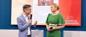 Tagesspiegel-Chefredakteur Christian Tretbar eröffnete den Empfang mit Bundestagspräsidentin Julia Klöckner (CDU).