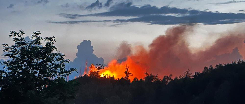 Die Einsatzkräfte der Feuerwehr haben den Waldbrand am Königsberg in weiten Teilen unter Kontrolle bekommen.