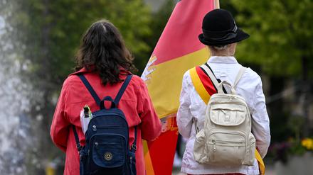 Reichsbürger auf dem Luisenplatz in Potsdam.