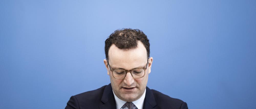 Jens Spahn, zu diesem Zeitpunkt Bundesgesundheitsminister 2021 im Rahmen einer Pressekonferenz zur bundesweiten Corona-Lage in Berlin.