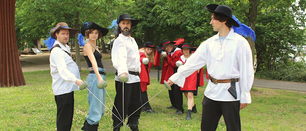 Probenfoto der Inszenierung „Die drei Musketiere“, die am 26. Juni Premiere hat.