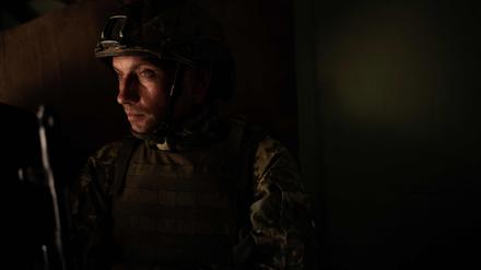 Ein ukrainischer Soldat an der Front im Gebiet Donezk. 