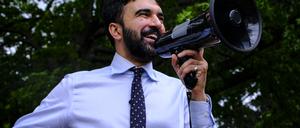 Zohran Mamdani beim Wahlkampf. 