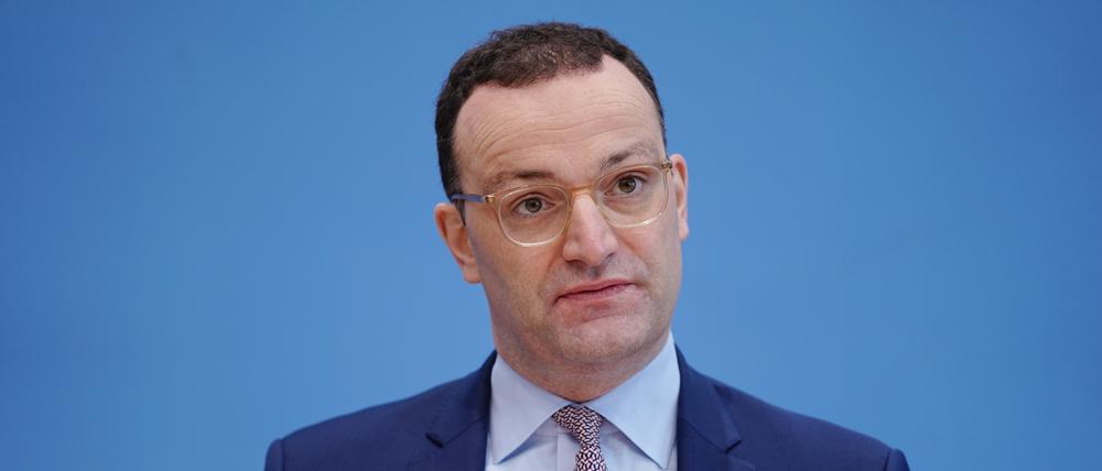 Der damalige Gesundheitsminister Jens Spahn in einer Pressekonferenz zur Corona-Politik.