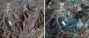 Das Satellitenbild zeigt die mutmaßlichen Einschlaglöcher der massiven US-Bomben. Doch wie folgenreich war der Angriff tatsächlich? (Archivbild)