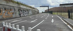 Am Treptower Park trifft die verlängerte A100 auf normale Stadtstraßen.