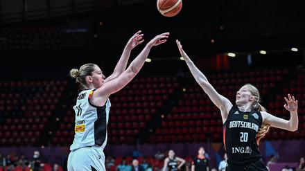 Frieda Bühner und Co. streckten sich gegen Belgien um Topstar Emma Meesseman vergeblich.