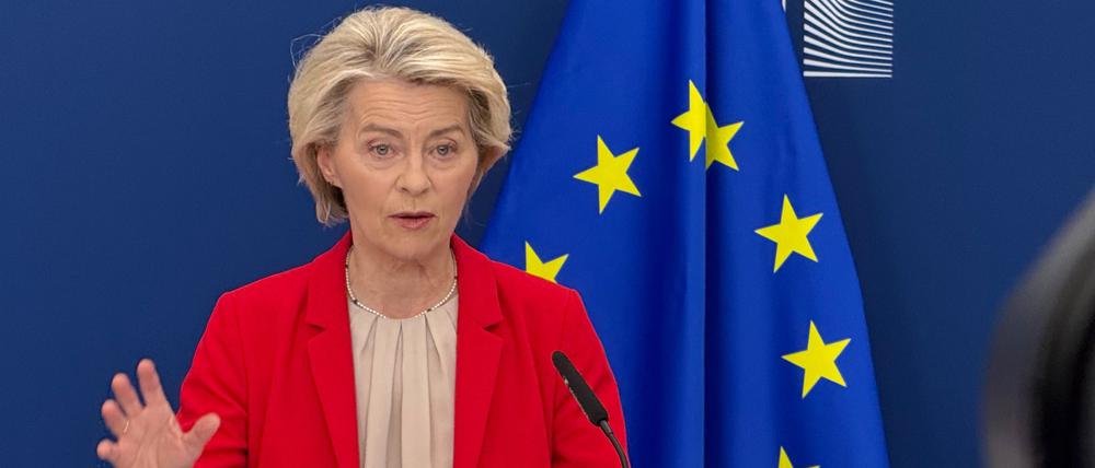 Kommisionspräsidentin von der Leyen: Die Digitalbranche fürchtet, dass die EU ihr Digitalgesetz im Zollstreit mit den USA lockert (Archivbild)