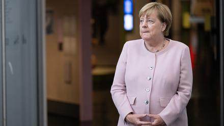 Alt-Bundeskanzlerin Angela Merkel am 23. Juni bei einem Besuch im Deutschen Hygiene Museum.
