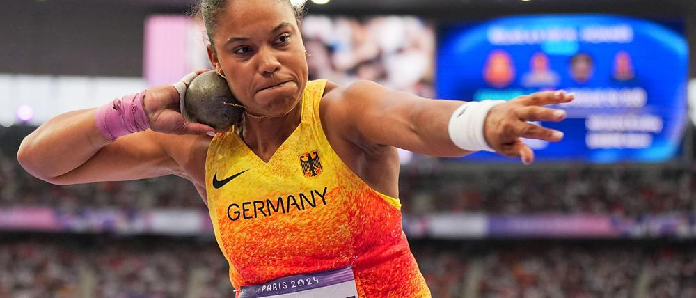 Kugelstoß-Olympiasiegerin Yemisi Ogunleye belegte bei der Team-EM in Madrid den zweiten Platz.