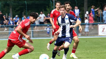 Neuzugang Leon Jensen erzielte beim 3:0-Erfolg in Ludwigsfelde das erste Tor für Hertha BSC.