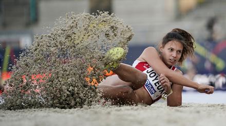Caroline Joyeux sprang in Madrid 14,42 Meter und holte damit viele Punkte fürs deutsche Team.