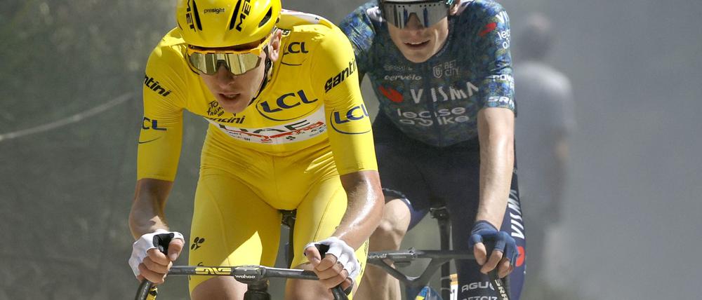 Kommt es wieder zum Duell zwischen Tadej Pogacar (l) gegen Jonas Vingegaard?