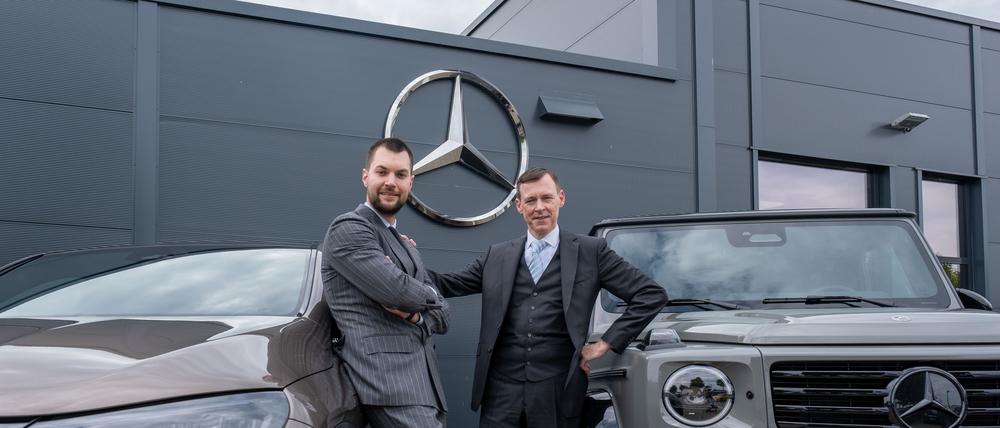 Neue Generation: Leon Müller (links) und Torsten Diehl sind die Geschäftsführer der fusionierten Firma „F/G/M Mettchen Müller“.