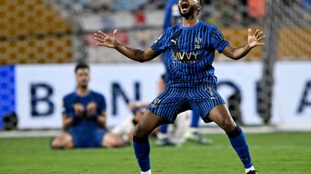 Khalid al-Ghannam von Al-Hilal jubelt über den Coup gegen Manchester.