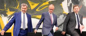 Eine Pressekonferenz mit den Parteichefs Markus Söder (CSU), Friedrich Merz (CDU) und Lars Klingbeil (SPD) gab es nach dem Koalitionsgipfel am Mittwoch nicht.