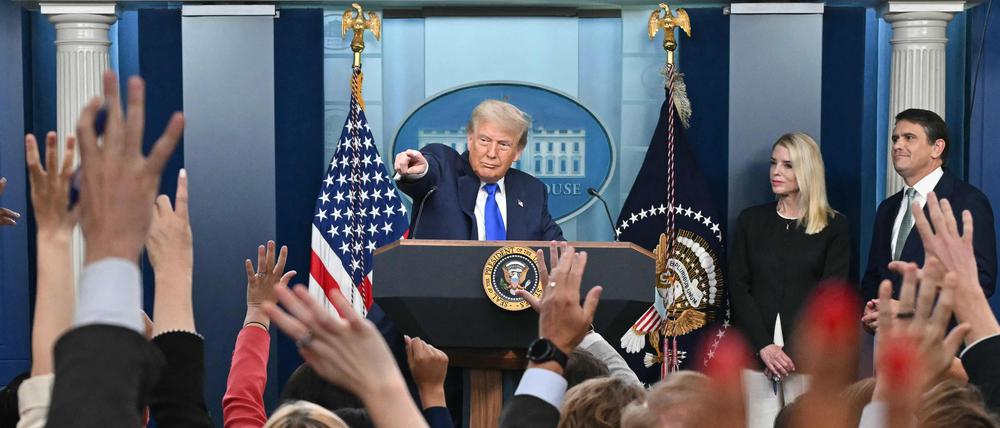 US-Präsident Donald Trump bei einer Pressekonferenz im Weißen Haus.
