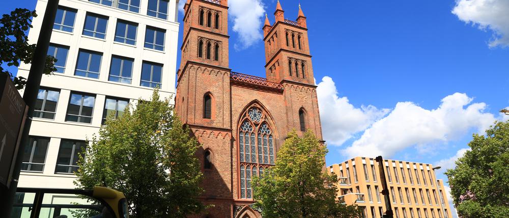 Neubauten an der Friedrichswerderschen Kirche in Berlin-Mitte.
Foto: Thilo Rückeis