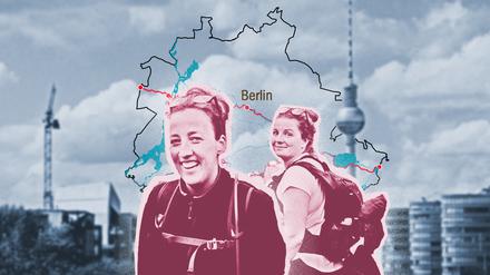 Die Tagesspiegel-Redakteurinnen Franziska Apfel (r.) und Constanze Nauhaus wollen 63 Kilometer an einem Tag durch Berlin wandern. Schaffen sie das?