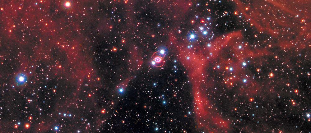 Habt Ihr sie auch gesehen? So sah die Supernova 1987a im Jahr 2017 aus, zumindest von der Erde aus betrachtet.