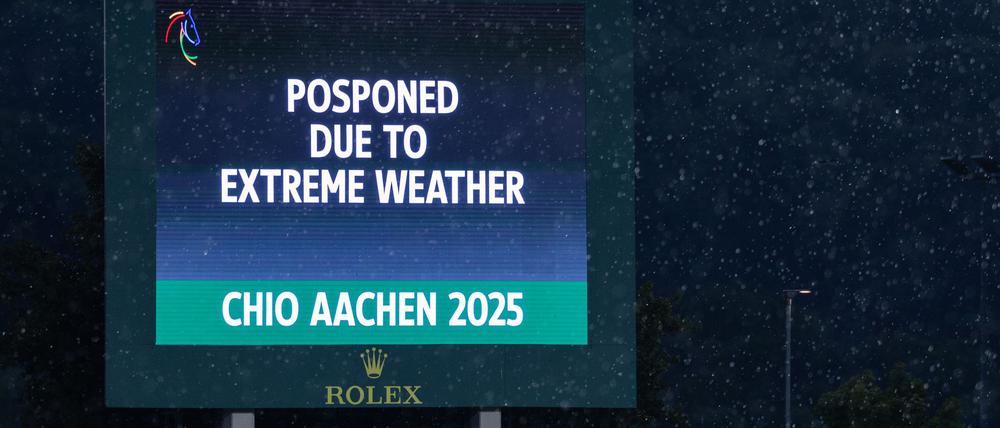 Der CHIO wurde wegen des Unwetters unterbrochen.