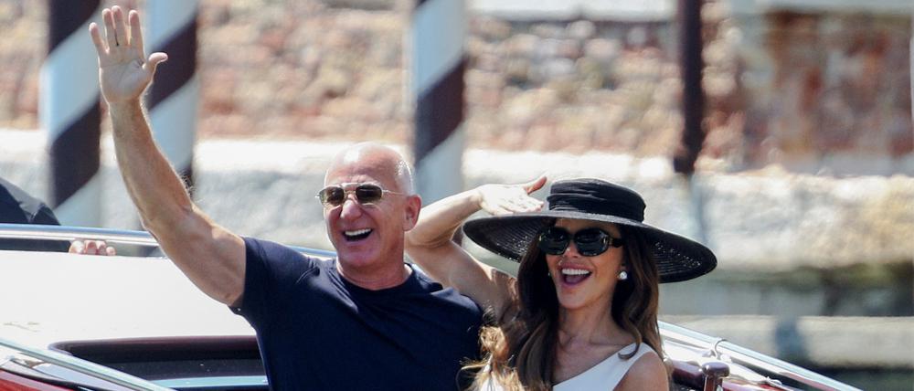 Amazon-Gründer Jeff Bezos and Ehefrau Lauren Sanchez Bezos in Venedig.