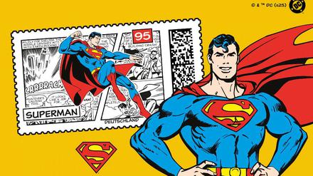 So sieht die Superman-Sonderbriefmarke der Deutchen Post aus.