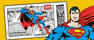 So sieht die Superman-Sonderbriefmarke der Deutchen Post aus.