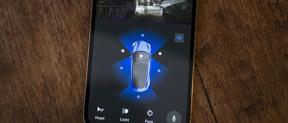Wächtermodus in der Tesla-App auf dem Handy.