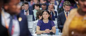 Entwicklungsministerin Reem Alabali-Radovan (SPD) Ende Juni auf einer UN-Konferenz in Sevilla. Sie hat weniger Geld zur Verfügung, gewinnt relativ gesehen aber global an Einfluss.