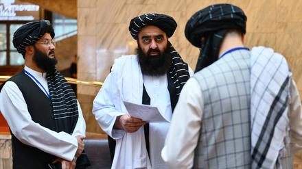 Der amtierende Außenminister Afghanistans, Amir Khan Muttaqi, in Moskau.