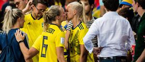 Magdalena Eriksson (links) und Pernille Harder bei der WM 2019.