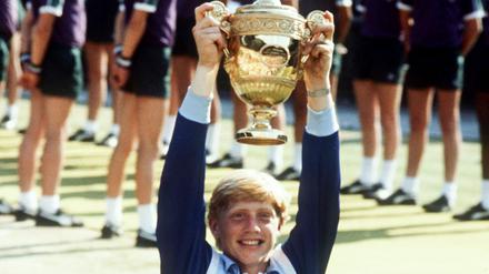 Die Bilder von Boris Beckers erstem Wimbledon-Sieg gehen um die Welt.