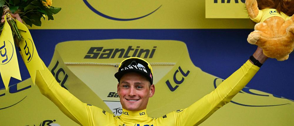 Neue Farbe. Mathieu van der Poel sicherte sich mit seinem Sieg auf der zweiten Tour-Etappe das Gelbe Trikot.
